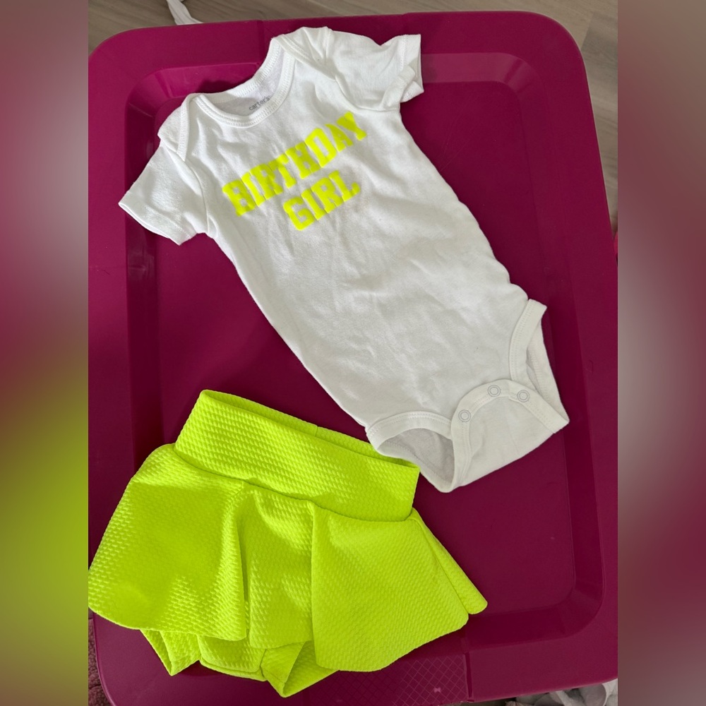 Birthday girl onsie and bummie short skirt